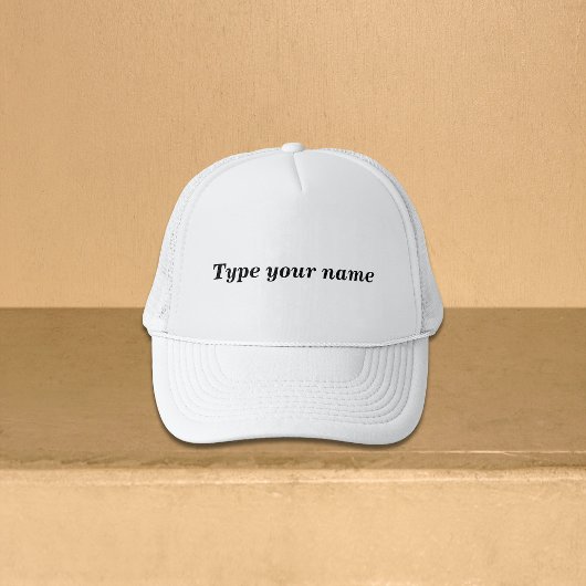 Your Name on White Trucker Cap Truckerkappe