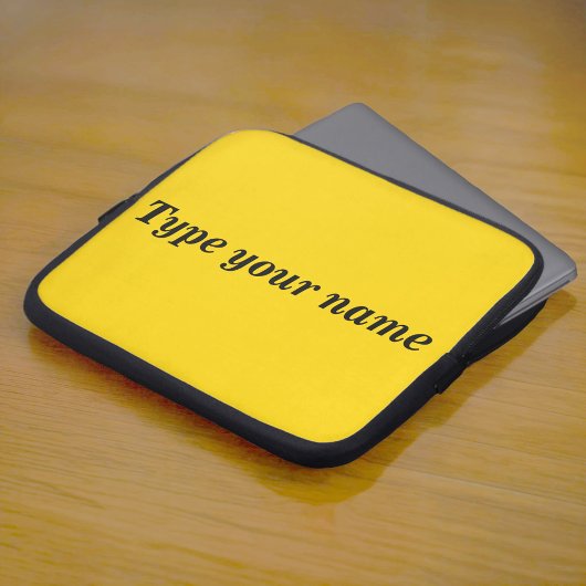 Your Name on Yellow Laptop Sleeve