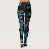 Your name pattern monogram blue red black colour leggings (Rückseite)