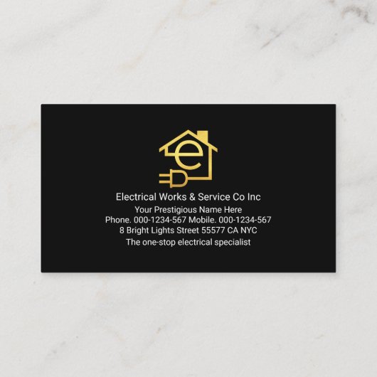 Your Name Powers Electric Plug Visitenkarte (Rückseite)