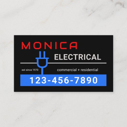 Your Name Powers Electric Plug Visitenkarte (Vorderseite)