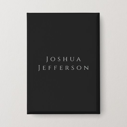 Your Name Professional Creative Plain Black Grey Button (Vorderseite)