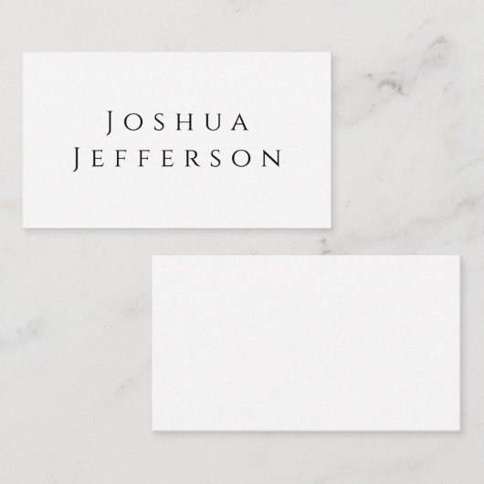 Your Name Professional Creative Plain Black White Begleitkarte (Vorne/Hinten)