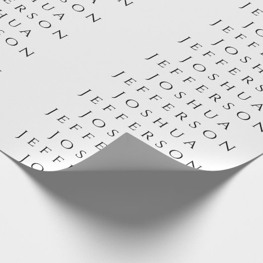 Your Name Professional Creative Plain Black White Geschenkpapier (Ecke)