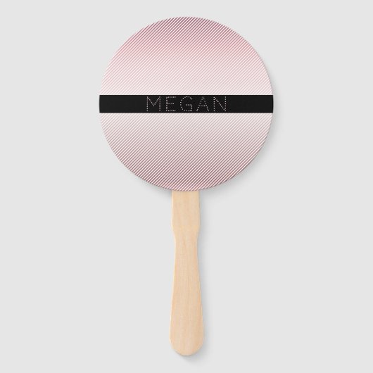 Your Name Thin Rose Schatten & White Stripes Fächer (Rückseite)