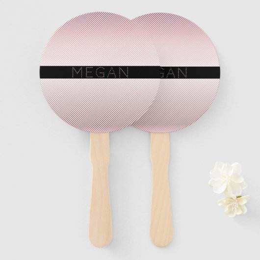 Your Name Thin Rose Schatten & White Stripes Fächer (Vorne und Hinten)