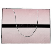 Your Name Thin Rose Schatten & White Stripes Große Geschenktüte (Rückseite)