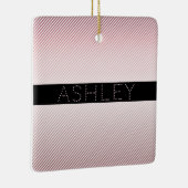 Your Name Thin Rose Schatten & White Stripes Keramikornament (Rechts)