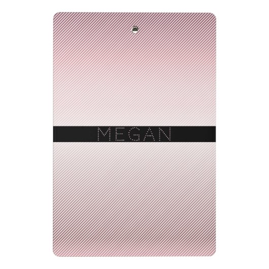Your Name Thin Rose Schatten & White Stripes Mini Klemmbrett (Rückseite)