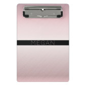 Your Name Thin Rose Schatten & White Stripes Mini Klemmbrett (Vorderseite)