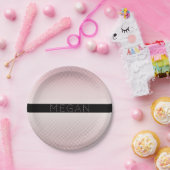 Your Name Thin Rose Schatten & White Stripes Pappteller (Party)