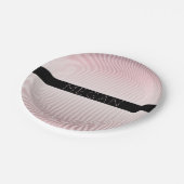 Your Name Thin Rose Schatten & White Stripes Pappteller (Schrägansicht)