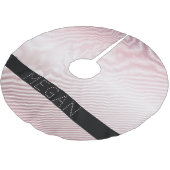 Your Name Thin Rose Schatten & White Stripes Polyester Weihnachtsbaumdecke (Schrägansicht)