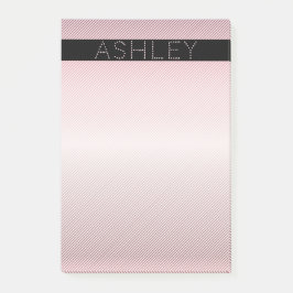 Your Name Thin Rose Schatten & White Stripes Post-it Klebezettel