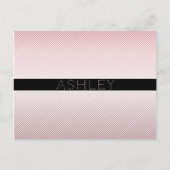 Your Name Thin Rose Schatten & White Stripes Postkarte (Vorderseite)