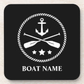 Your Name with Anchor & Crossed Oars Getränkeuntersetzer (Vorderseite)