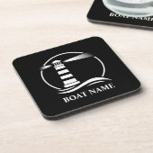 Your Name with Classic Lighthouse Getränkeuntersetzer (Linke Seite)