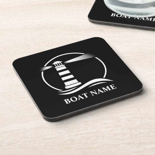 Your Name with Classic Lighthouse Getränkeuntersetzer (Linke Seite)