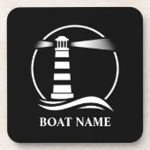 Your Name with Classic Lighthouse Getränkeuntersetzer (Vorderseite)