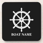 Your Name with Ships Wheel Getränkeuntersetzer (Vorderseite)