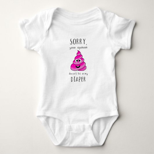 Your Opinion Doesn’t Fit in My Diaper – Funny Baby Baby Strampler (Vorderseite)