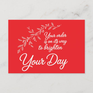 Your Order is On Its Way Flat Thank You Card Dankeskarte