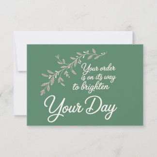 Your Order is On Its Way Flat Thank You Card Dankeskarte