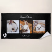Your pet dog chihuahua custom photos collage name strandtuch (Vorderseite)