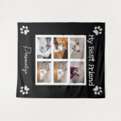 Your pet dog custom photo collage best friend name wandteppich (Vorderseite (Horizontal))