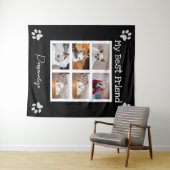 Your pet dog custom photo collage best friend name wandteppich (Beispiel (Horizontal))