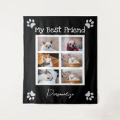 Your pet dog custom photo collage best friend name wandteppich (Vorderseite)