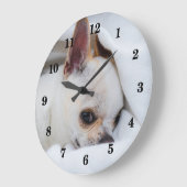 Your pet dog puppy custom photo chihuahua große wanduhr (Winkel)