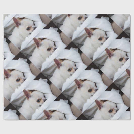 Your pet dog puppy custom photo chihuahua pattern geschenkpapier (Flach)