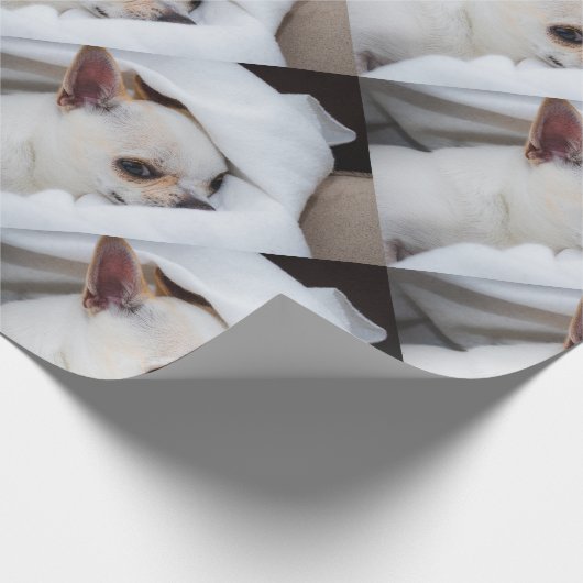 Your pet dog puppy custom photo chihuahua pattern geschenkpapier (Ecke)