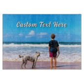 Your Pet Photo Cutting Board with Custom Text Schneidebrett (Vorderseite)