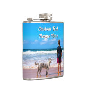 Your Pet Photo Flask Personalized Text Flachmann (Rechts)