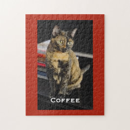 Your Pet Photo, Name, Red Background, Personalized Puzzle