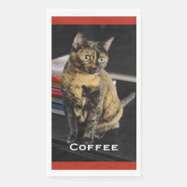 Your Pet Photo, Name, Red Background Serviette