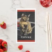 Your Pet Photo, Name, Red Background Serviette (Beispiel)