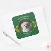 Your Pet Photo, Save The Date, Emerald Green Quadratischer Aufkleber (Umschlag)