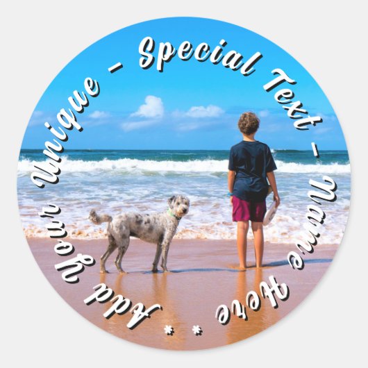 Your Pet Photo Stickers Personalized Text (Vorderseite)