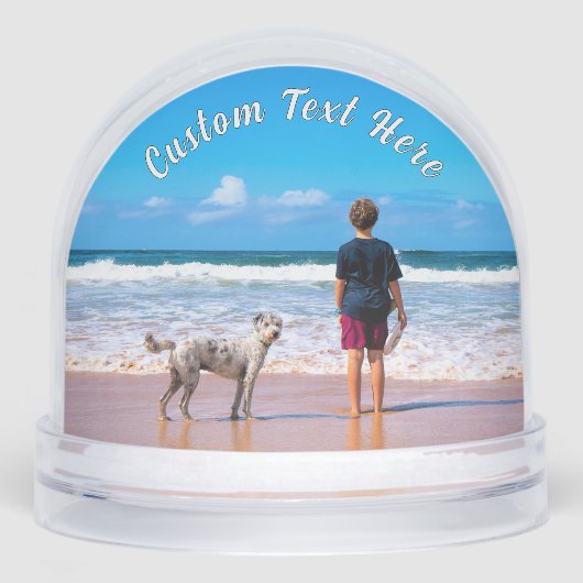 Your Pet Photo with Custom Text Personalized Schneekugeln (Vorderseite)