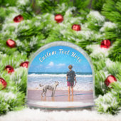 Your Pet Photo with Custom Text Personalized Schneekugeln (Weihnachten)