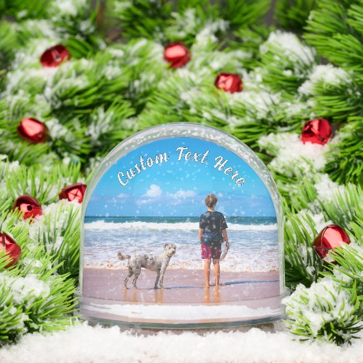 Your Pet Photo with Custom Text Personalized Schneekugeln (Weihnachten)
