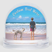 Your Pet Photo with Custom Text Personalized Schneekugeln (Rückseite)
