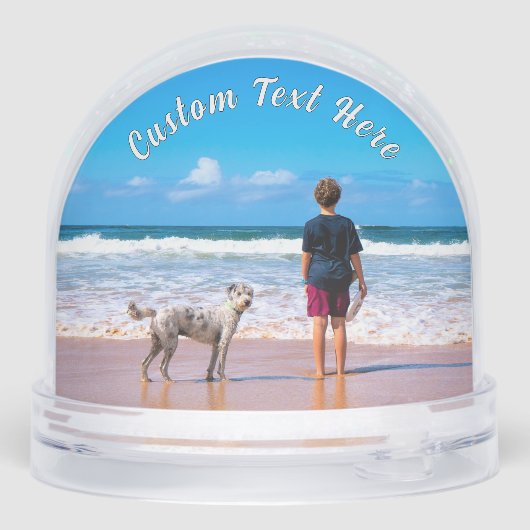 Your Pet Photo with Custom Text Personalized Schneekugeln (Rückseite)