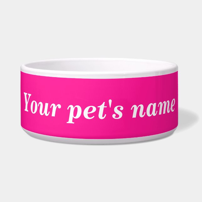 Your Pet’s Name With Pink Background on Pet Bowl Napf (Vorderseite)