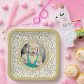 Your Photo 45 Random Number Pattern Gold/White  Pappteller (Party)