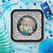 Your Photo 65 Random Number Pattern Black/White Pappteller (Party)