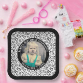 Your Photo 65 Random Number Pattern Black/White Pappteller (Party)